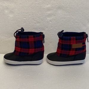 Tommy Hilfiger “Lil Madison” Plaid Toddler Boots Size 3M NIB